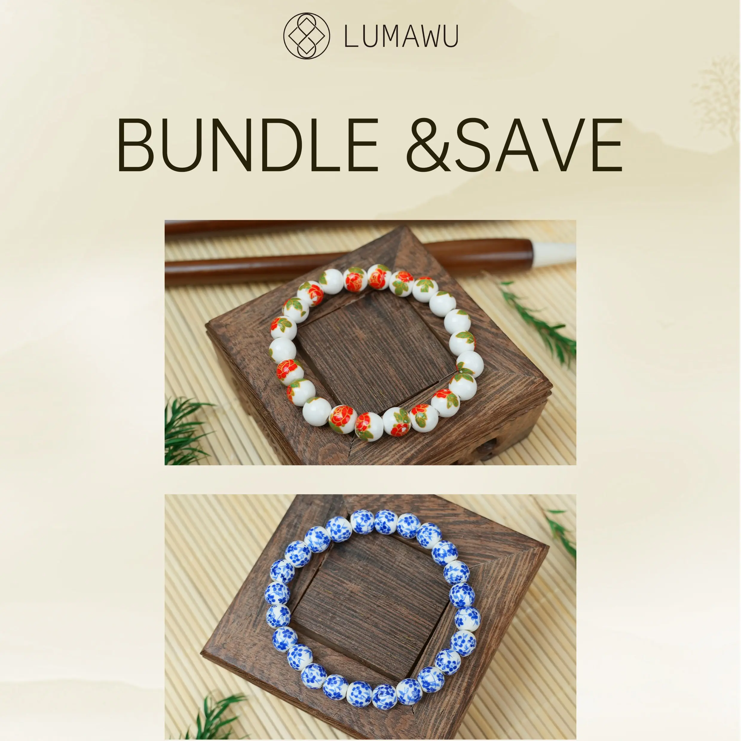 【Live Limited Deal】 Artisanal Ethnic Ceramic Bracelets, Two Pieces for Perfect Stack Matching