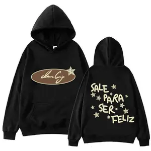 Elevated Latin-Inspired 'Sale Para Ser Feliz' Graphic Hoodie Trendy Streetwear for Bold Fashion Fans Long Sleeve