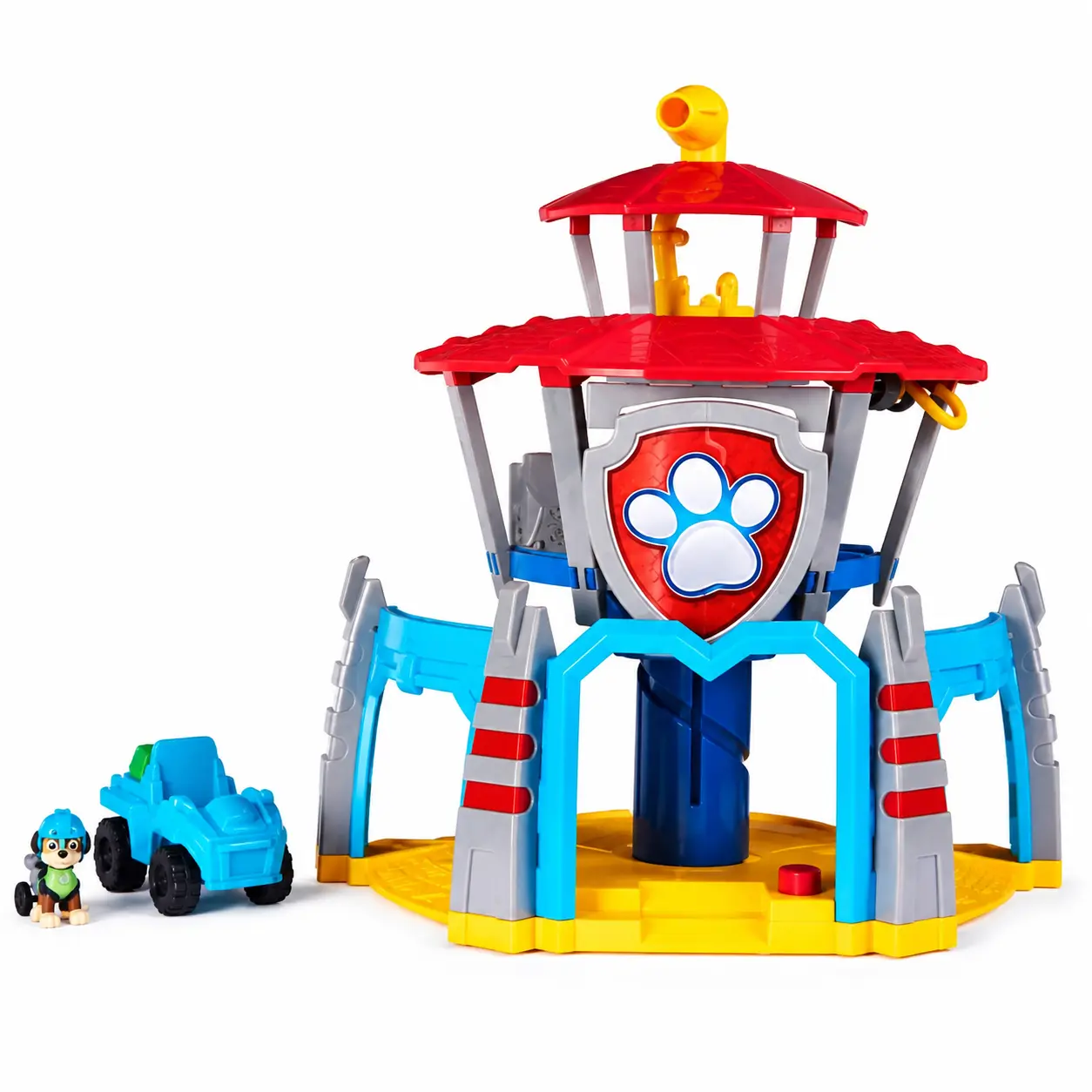 PAW Patrol Chase Dino Rescue HQ Plastic Playset with Vehicle, Lights & Sounds, Interactive Kids Toy Ages 3+ Interactive Playset