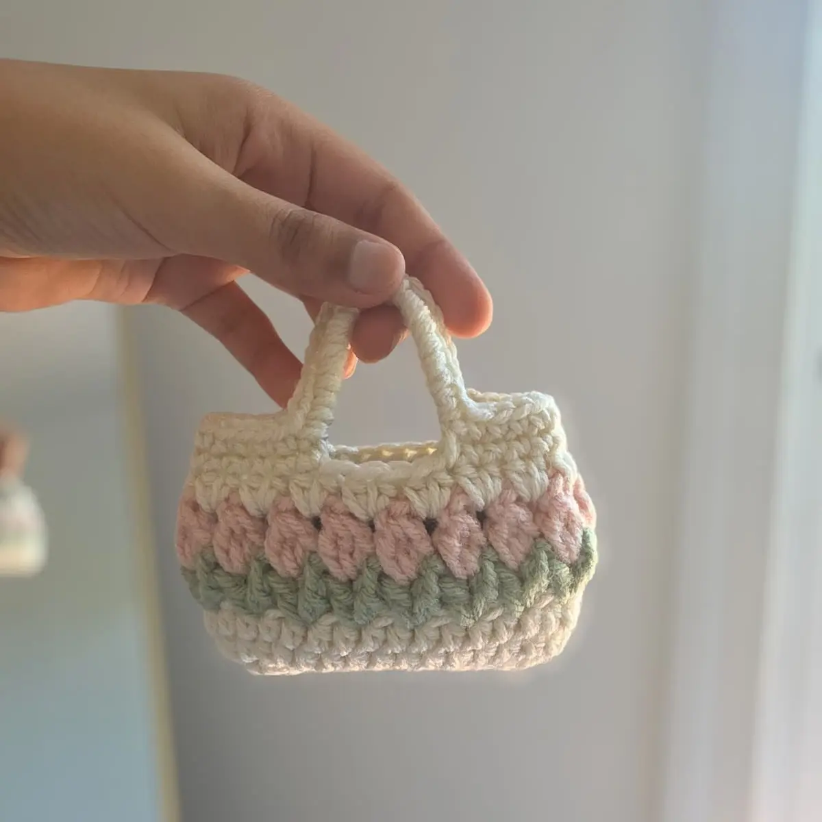 Handmade Crochet Tulip AirPods & Earbuds Mini Bag Case