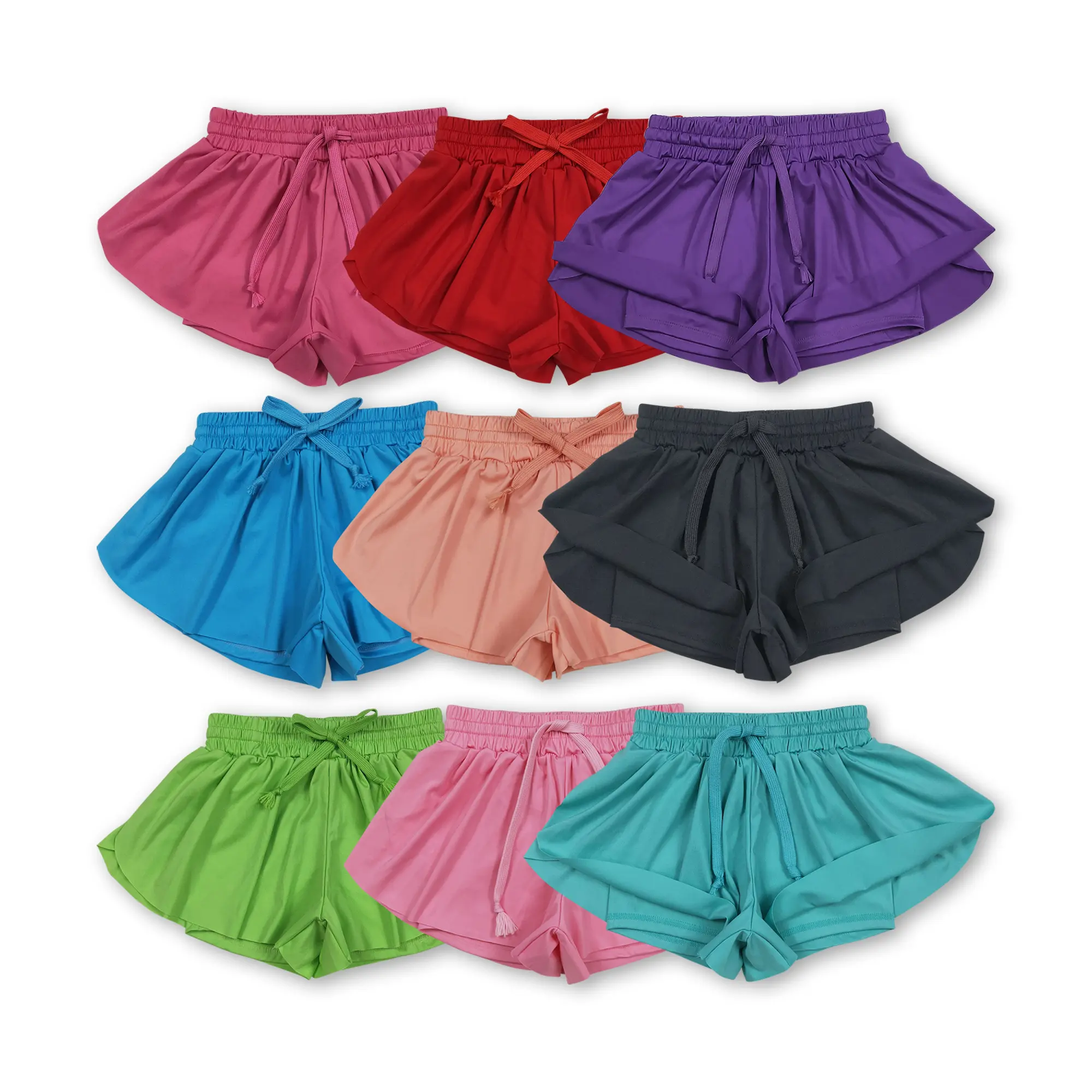 Girls' Quick-Dry Athletic Shorts, Youth Short for Yoga, Kids' Sports Bottoms