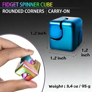 Mini Metal Fidget Cube Spinner – Quiet Durable EDC Gadget, ADHD Stress Relief Toy for Office, Perfect Gift
