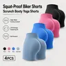 YMZFITTING Women’s 3/4 Pack Ribbed High-Waist Stretchy Tight Fitted Biker Shorts - Upgraded 10% Thicker Bottoms, S-XL Sizes, Workout Clothes Women, Gym Fitness Soft Activewear for Yoga, Gym Fitness Shorts