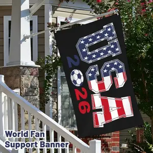 Usa 2026 Soccer World Cup Fan Support Banner, Patriotic Star and Stripes Themed Flag, Outdoor Home Porch