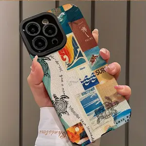 Vintage Ocean Poster Turtle Design Shockproof Protective Ultra-Thin Case Cover for iPhone 17/16/15/14/13/12/11/plus/pro Max, Dust-Proof and Beautiful Gift