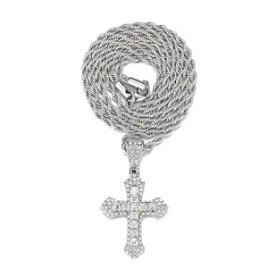 New Cross Necklace Eye-Catching Luxury Inverted Cross Pendant Personalized  Accessories Chain