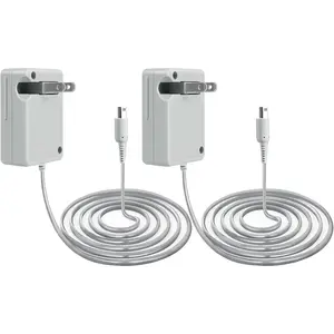 3DS Charger,  3DS Charger Compatible with  3DS/ DSi/DSi XL/ 2DS/ 2DS XL/ 3DS 100-240V Wall Plug Adapter 2 Pack