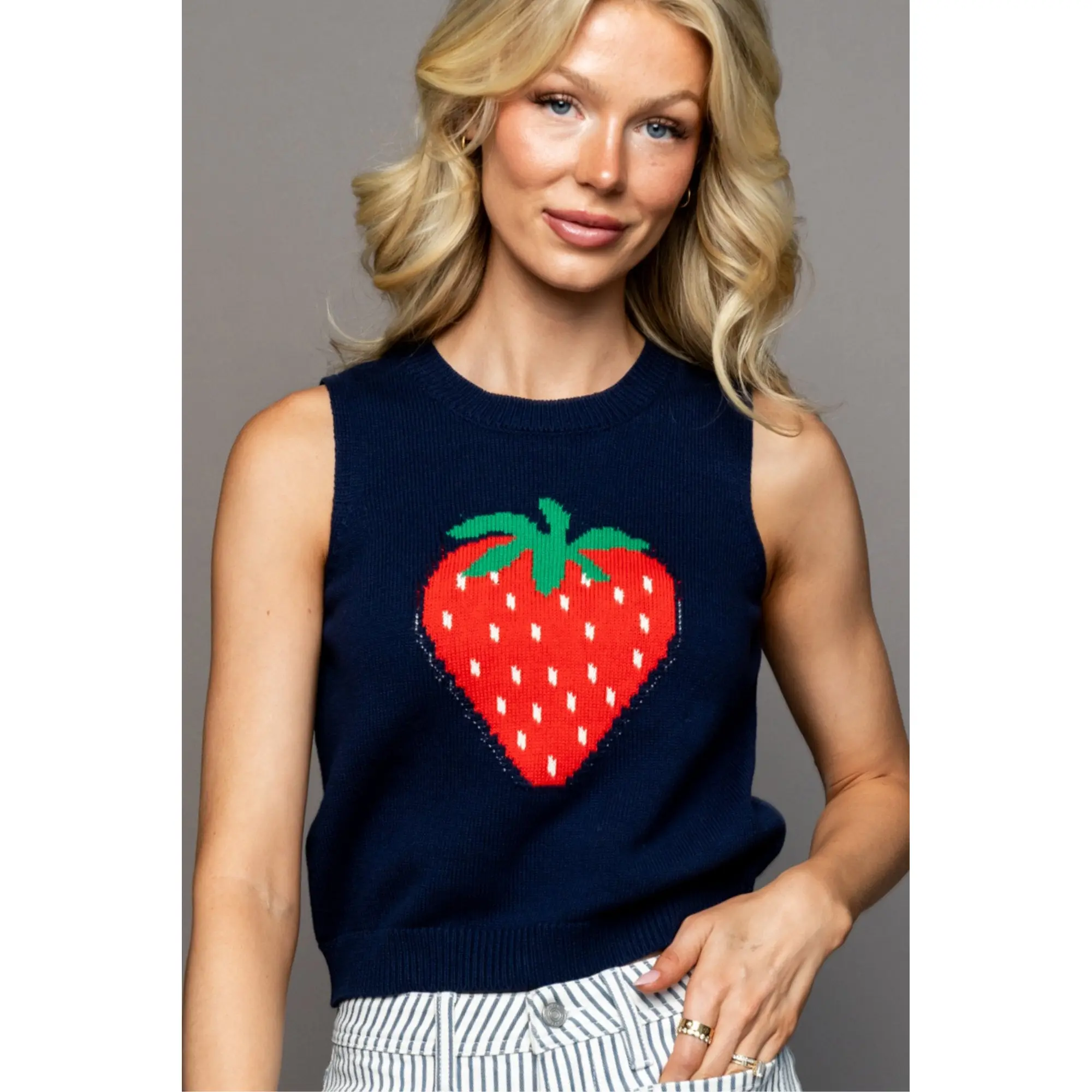 Strawberry Knit Tank