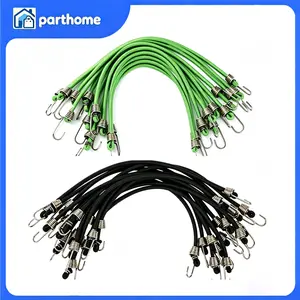 15 Pack Heavy Duty Bungee Cords with Hooks 10 Inch Mini Bungee Cords Heavy Duty Outdoor Black Elastic Rope Rubber Strap for Camping Luggage Roof Racks Car Tents Tarps Bikes Rvs outdoorfun