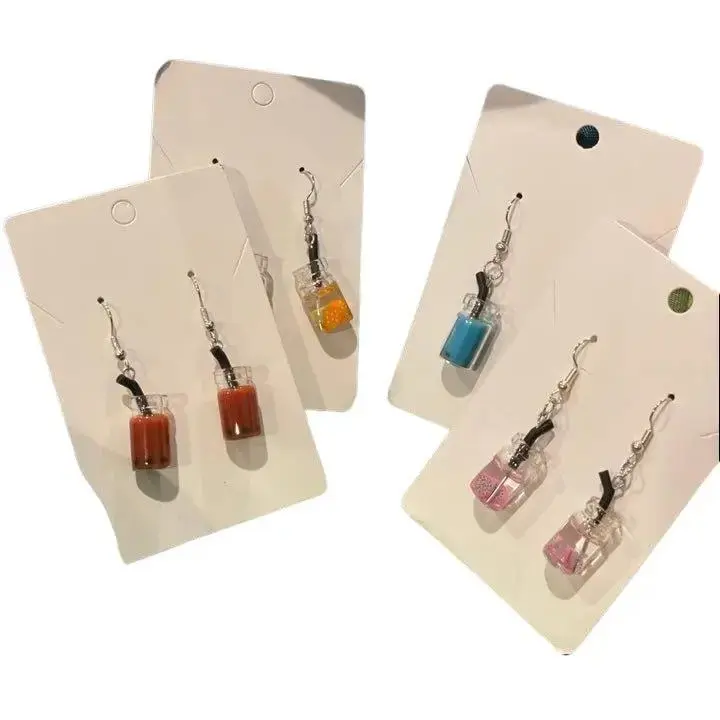 Boba Bottle Drop Earrings Adorable Resin Charms Lightweight Kawaii Jewelry for Bubble Tea Lovers