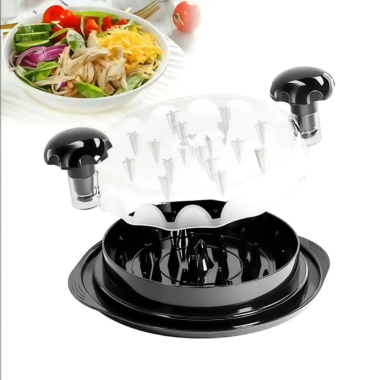 Large Chicken Breast Shredder Tool, Visible Lid Meat Grinder, Anti-Slip Strip, Ergonomic Handle, BPA Free, Perfect Utensils for Pork,Beef,Chicken,Kitc