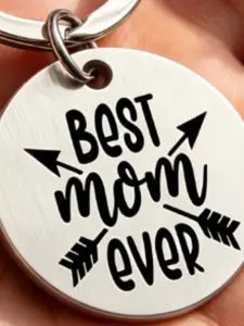Stainless Steel Keychain, Mother's Day Theme, Express Love with Warm Words, Daily Accessory, Unique Gift for Mom
