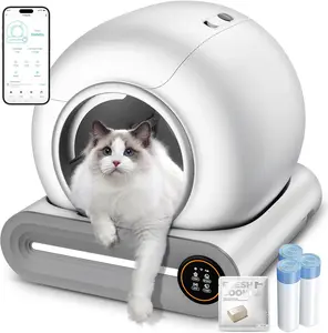 Automatic Litter Box, (2026) Multi-Function Upgrade Robot Self Cleaning Litter Box for Multiple Cats, 65L+9L Extra Large, APP Control, Deodorization, 3 Rolls Litter Bag Liners, 1 Odor Eliminator