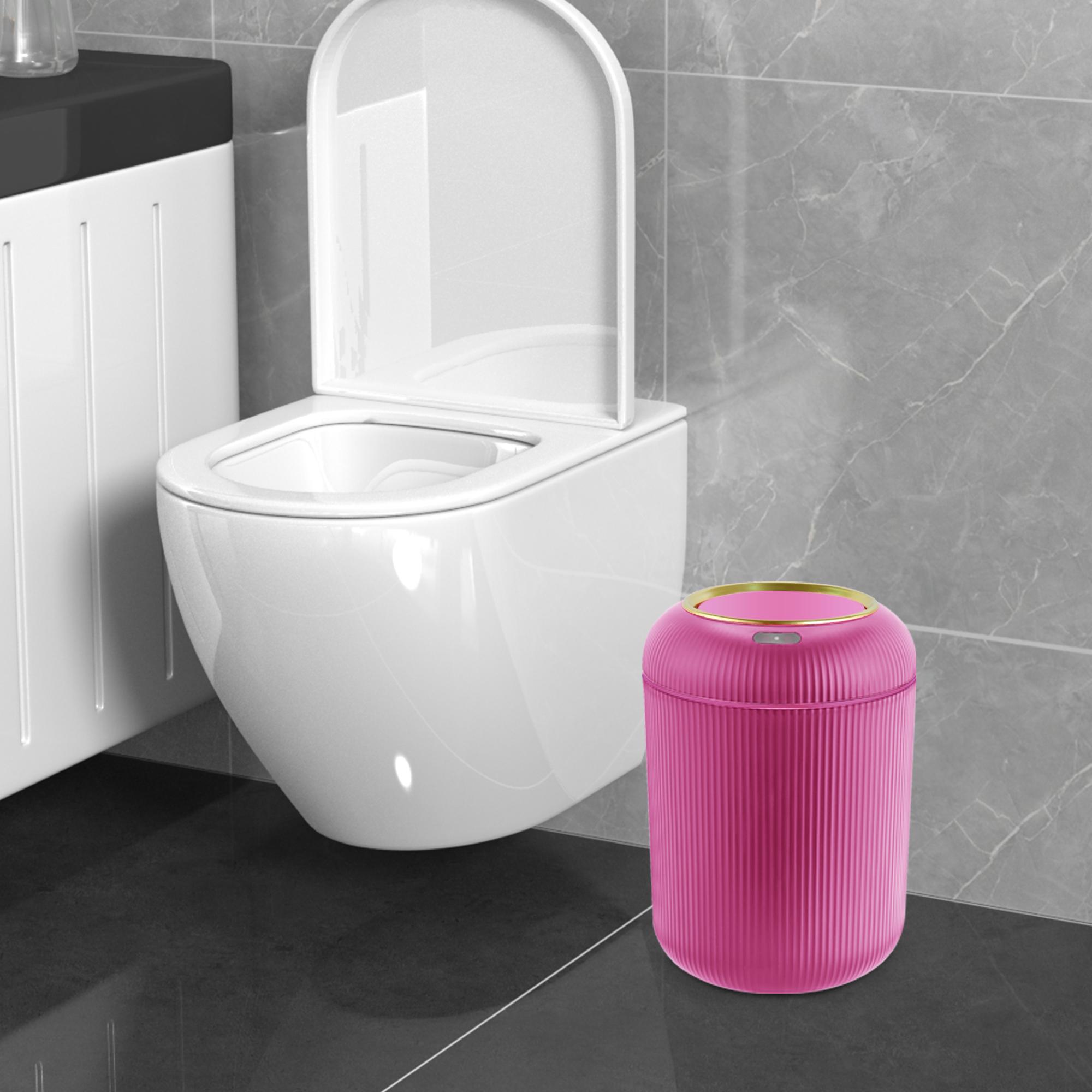 Pukomc Smart Sensor Waterproof Trash Can - Flip Top, Cute Nordic Style Design Springtok Homewares Space Saving Bins White Automatic Dispenser Bathroom Accessories