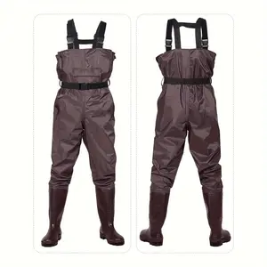 3-Ply 700D Nylon Breathable Chest Waders Ultra Lightweight Veil Brown Stocking Boot Foot Fishing Hunting for Men Women