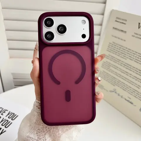 Magnetic Translucent TPU Plastic Smartphone Case - Matte Luxe Finish, MagSafe Fit, Shockproof Protection, Wireless Charging Compatible for iPhone 12-17, 15, 17 Pro Max Cellphone Flip Casing
