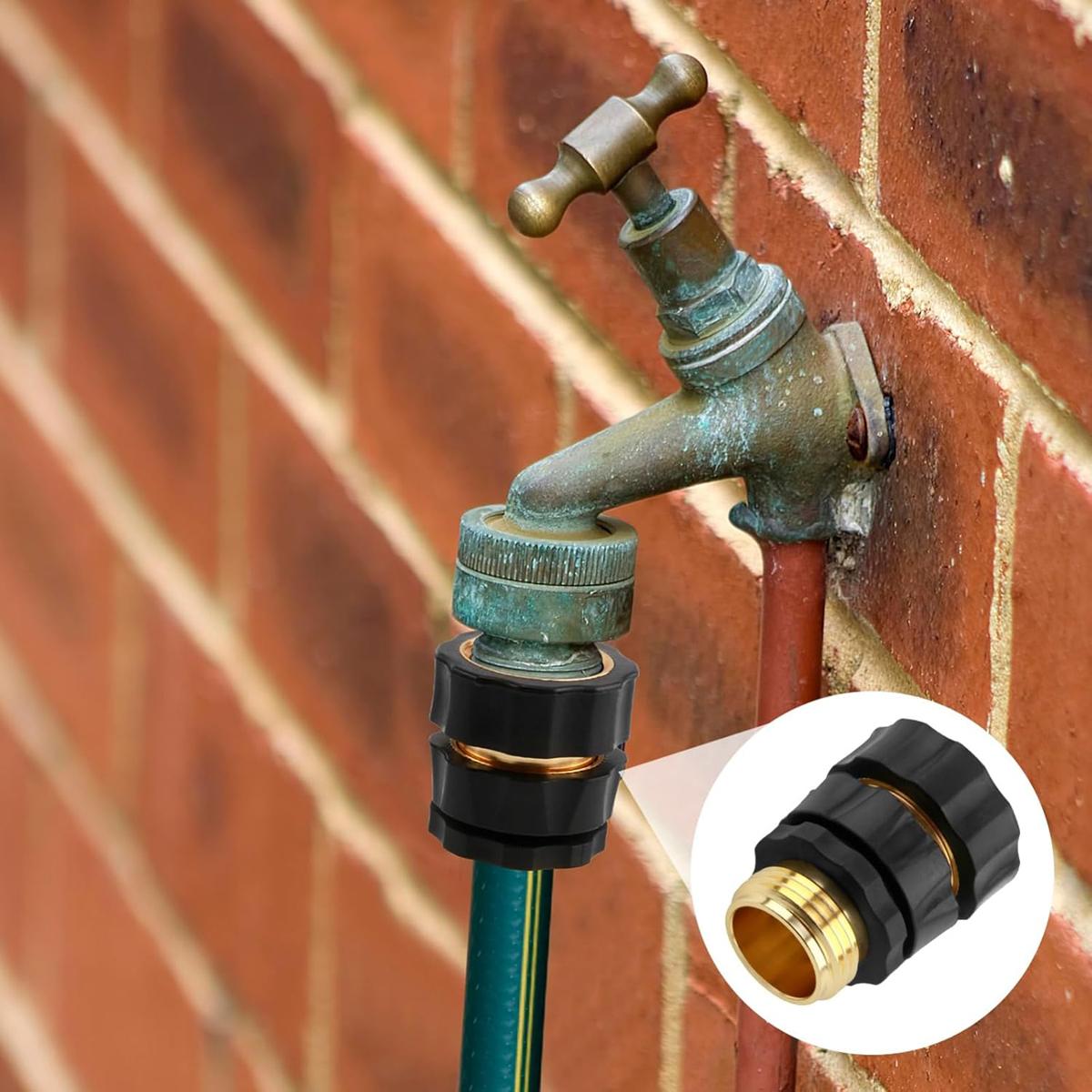 Garden Hose Quick Connector, 3/4 Inch Male and Female Garden Hose Fitting Quick Connector,6 Set