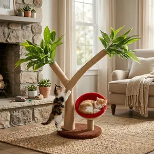 The simulated tree cat-scratch column is a beautiful home decoration that combines cat scratch and decoration