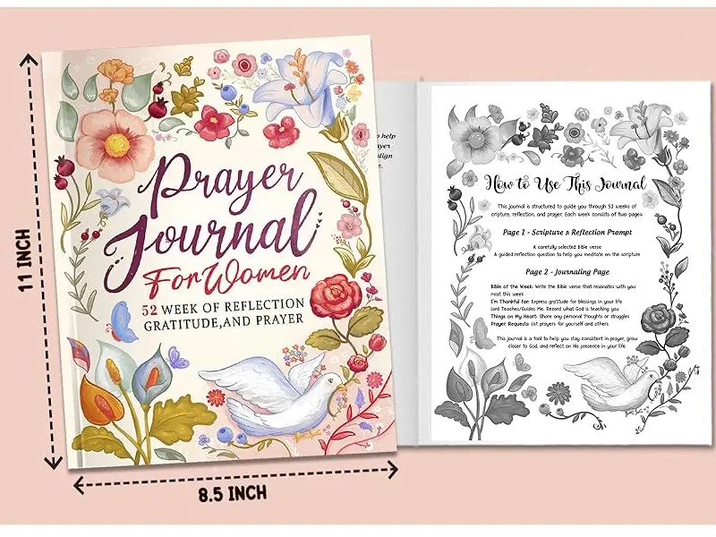 Prayer Journal for Women: 52 Weekly Gratitude Notebook with Scriptures and Guided Prompts to Practice, Devotional and Reflection on Bible for Christians Paperback – March 12, 2025