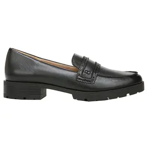 LifeStride Womens London Lug Sole Round Toe Loafers Casual - Black