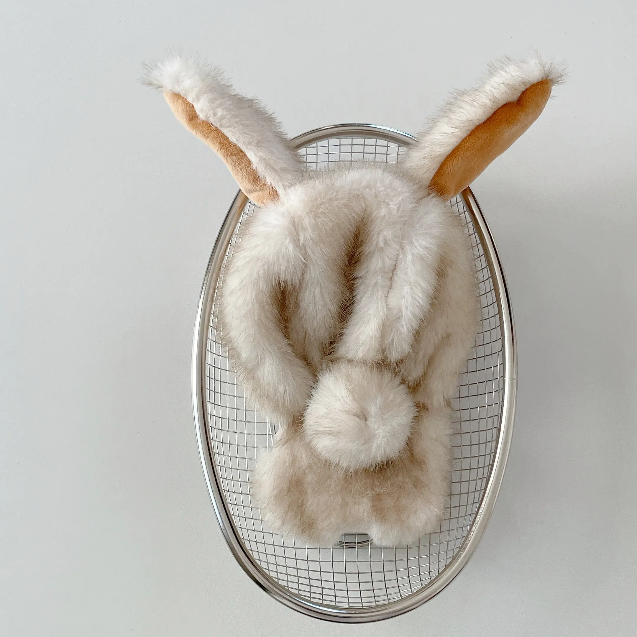 Fuzzy Winter Bunny Hat Phone Case for iPhone 17 Pro Max, Bendable Floppy Ears, Plush Warm Protective Cover