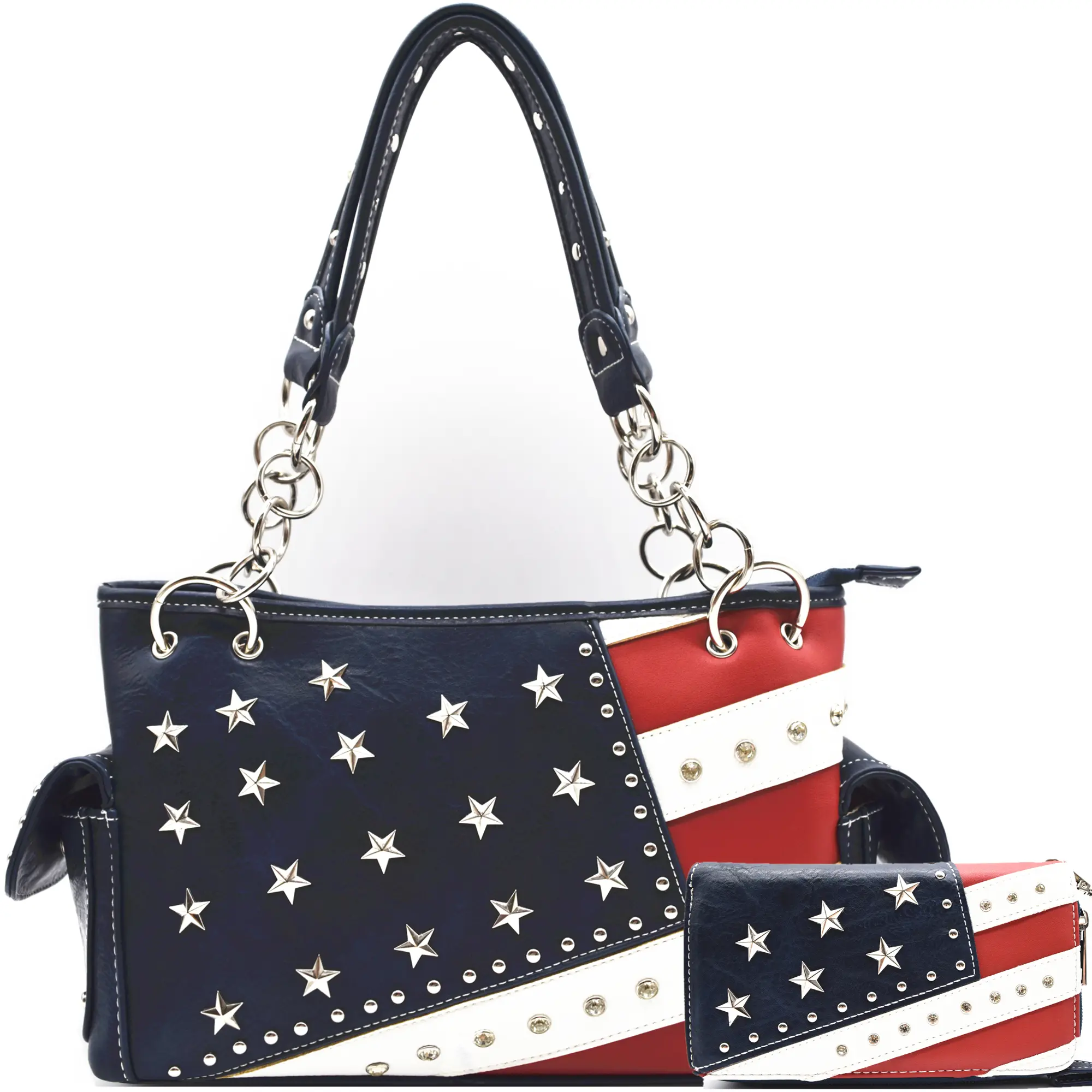 American Flag Star Studded Western Purse with Free Matching Wallet trending crossbody bags
