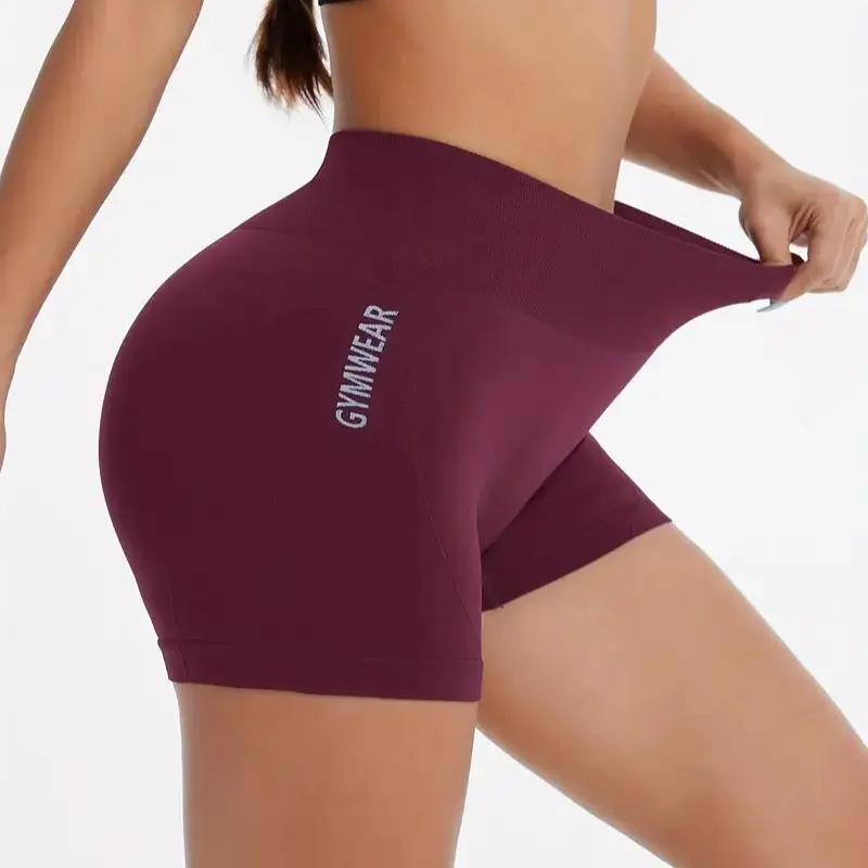 Women's Tight Seamless High-Waisted Ribbed Biking Shorts - Active, Quick-Dry, Tummy Control, Figure-Shaping, Athletic Stretch, Fitness Support, Womens Only Gym Clothing for Yoga, Running, Gym Use