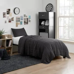 Dark Sky Reserve - Bamboo Linen Twin XL Comforter -  Portugal Made - Faded Black