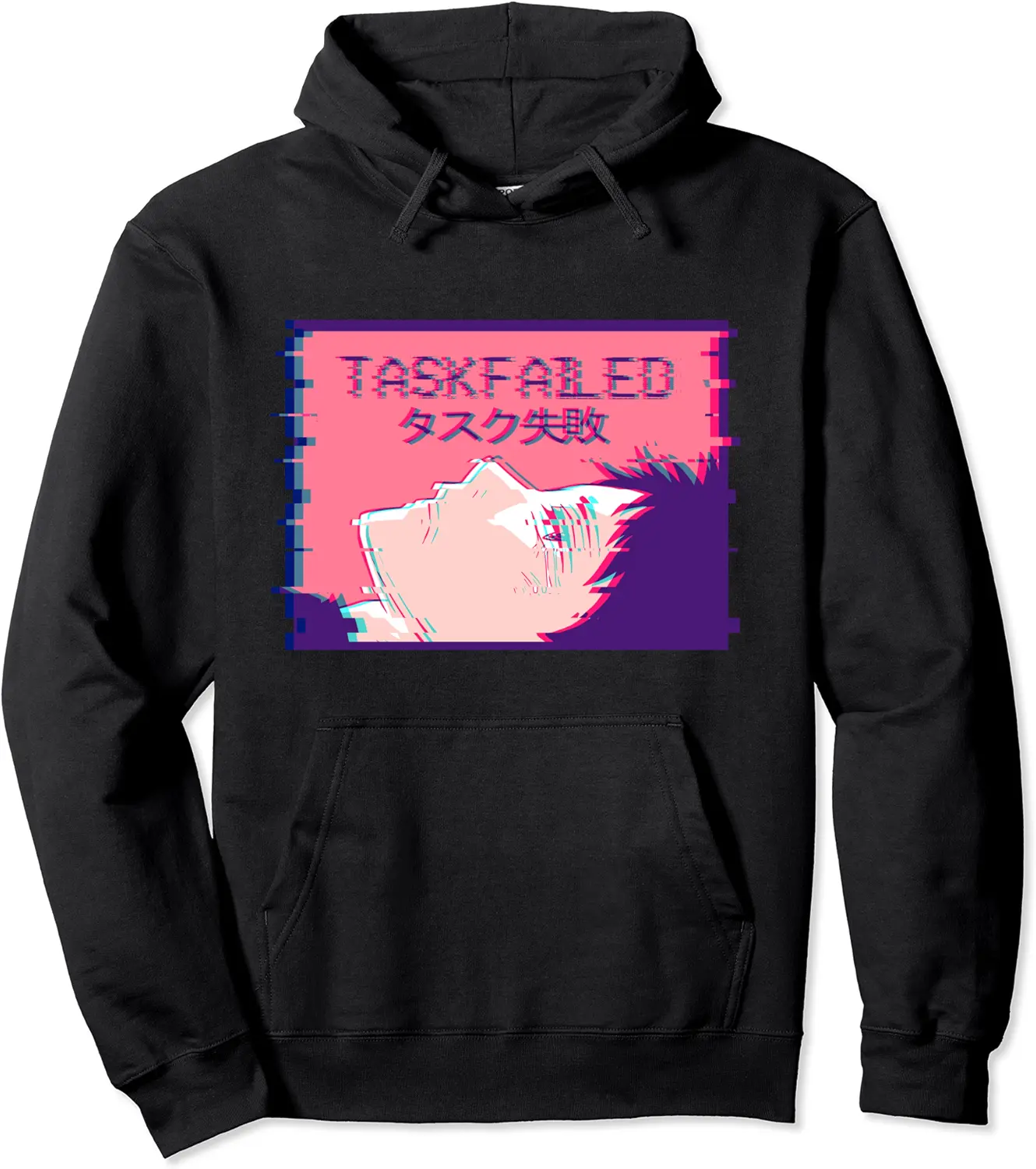 Task Failed Sad Emo Anime Boy Eboy Vaporwave Aesthetic Pullover Hoodie - Clydebell Shop 68B09D9T31Q6