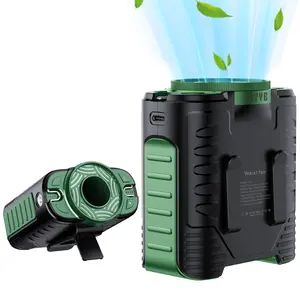 JOYYE Portable Waist Fan, Portable Fan, Rechargeable Fan with LED Lights, 5-speed Cooling Fan Cordless for Outdoor Activities, Travel, Working