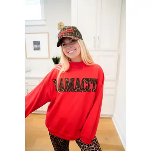 Mamacita - Red Vintage Mock-Neck Sweatshirt
