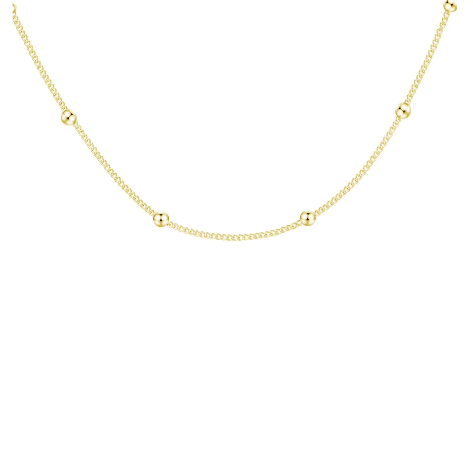 Gold 38+5CM Rice Bead Necklace