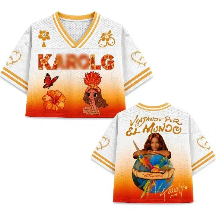 Tropicoqueta Mesh Crop Top Jersey, Viajando Por El Mundo Fan Shirt, Limited Edition Concert Apparel, Latin Music Lover Gift