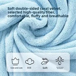 Hooded pet bathrobe, dog clothes, cat towel, super absorbent, soft, quick-drying, specialized for bathing and drying dogs