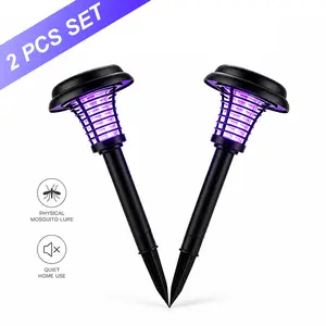 Solar Outdoor Mosquito Killer Lamp, Mosquito Catching and Repelling, Garden, Yard, Lawn Ground Stake Light 2PC