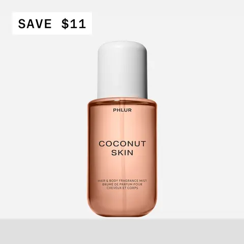 PHLUR Coconut Skin Body Mist - Full Size Hair & Body Fragrance Mist with Coconut, Tiare Blossom, Sandalwood & Salted Amber (8 fl oz)