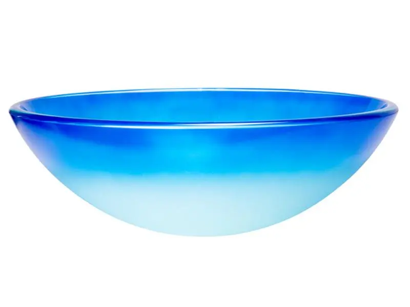 Eden Bath EB-GS70 1.75 in. Cloud Frosted Round Glass Vessel Sink, Blue