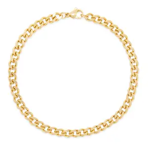 Men's Gold Plated Stainless Steel 5mm Curb Chain Bracelet