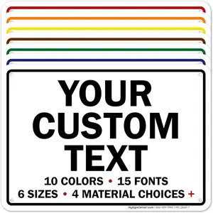 Custom Sign, Custom Sign for Business, Personalized Logo and Text Outdoor/Indoor use. 8x12 Inches, Rust Free .040 Aluminum, Fade Resistant, Made in USA by My Sign Center