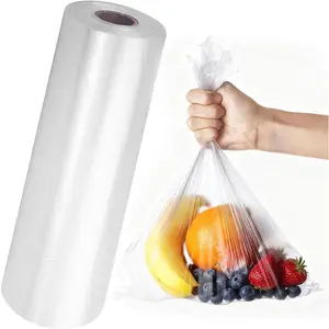 Bags,10" X 14" Clear Produce Bags Roll for Food, Bread, Vegetables, Fruits, Refrigerator,, 400 Bags/Roll(1 Roll)