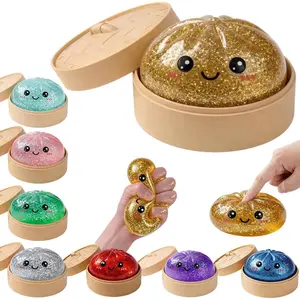 Glitter Dumpling Squishy Mystery Box Squeeze Toy, Easter Squishy Dumpling Fidget Toys for Adults, Stress Relief Sensory Toy