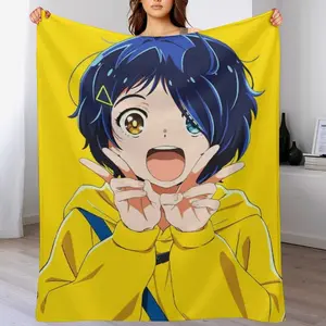 Ai Ohto Blanket Anime Flannel Blanket Soft Cozy Blanket for Fans Bedroom Sofa Couch