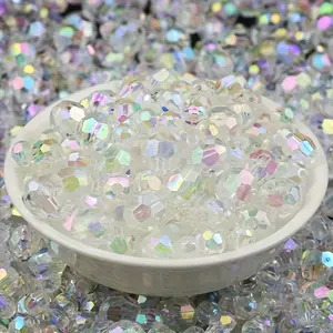 501pcs 8mm Color Changing Ab Acrylic Beads, Oval Cut Spacer Beads for DIY Jewelry Making, Bracelets, Necklaces, Earrings, Acrylic Beads Mix