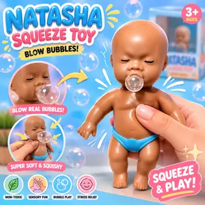 Slow Rebound Soft TPR Sand Filled Ugly Doll Squeeze Toy Natasha Plushie Stress Relief for Kids Adults