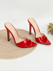 Stiletto Heel Open Toe Elegant Minimalist Sandals, Summer Wedding Party Shoes, Comfortable PU Material, Cut Out Design, Perfect for Vacation & Dates