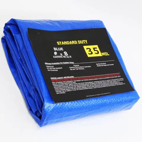 6' x 8' Large Multi-Purpose Waterproof Light Weight Heavy Duty Poly Tarp Grommets Every 36", 3.5 Mil 6x8 Thick, for Home, Boats, Cars, Camping, UV Resistant, Rip/Tear Proof Tarpaulin