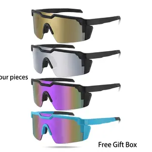 Four pieces Photochromic Z87+ Polarized Safety Glasses, Unisex Large Frame Retro UV400 Y2K Aviator Glasses, Suitable for Fishing, Golf, Cycling, Driving, and Sports