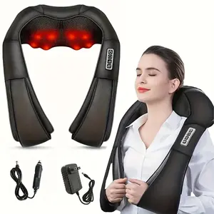 Back and Neck Massager with Heat, Electric 4D Massager Neck and Shoulder Massager, Deep Kneading Massage Pillow for Body Muscle, Use at Home, Office, Car- Best Gifts for Women Men Mom Dad, Valentine's Day Gift, Mother's Day Gift