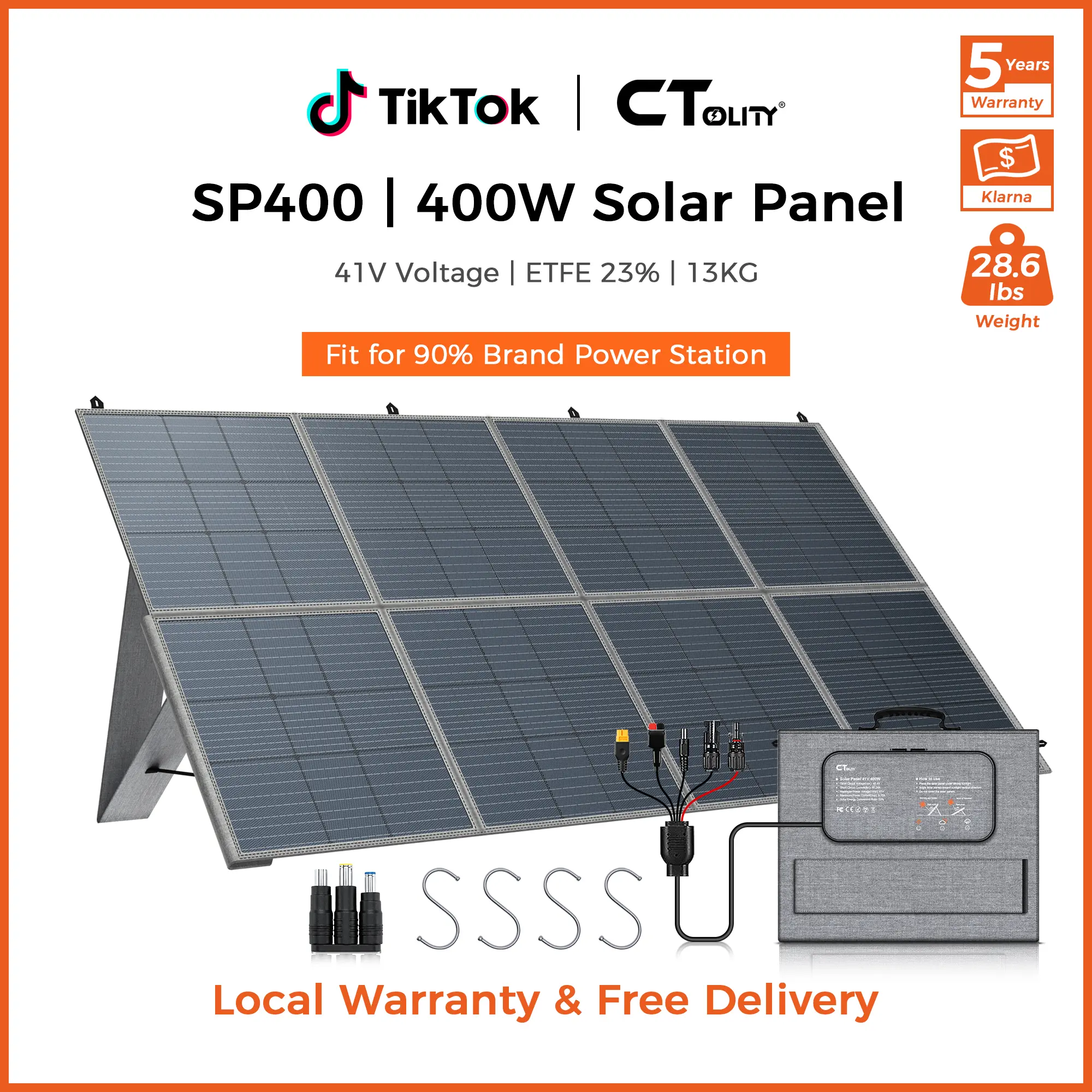 [TikTokShopBackToSchool][Weeklydeals] Portable Solar Panel Waterproof 23.7% High Efficiency Foldable Charger Outdoor Rv Camping Off Grid With Xt60 To Solar / Anderson Powerpole Adjustable Charging Device, [Power Outage Survival], SohoChic