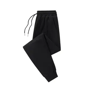 Men's Solid Color Jogger Pants: Cozy All-Season Construction (Cool Evenings/Mild Days), Adjustable Waist Ties (Tailored Comfort), Elasticated Cuffs (Neat Finish), Spacious Pockets (Essentials Handy), Versatile for Weekends Work or Outdoor Outings